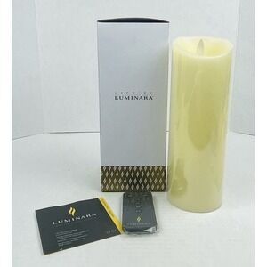 4 Pcs  Luminara Flameless Moving Wick Ivory Pillar Candles w/remote 9in X 3.5in